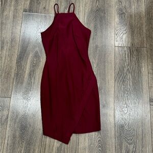 a'gaci Strapless Burgundy Dress